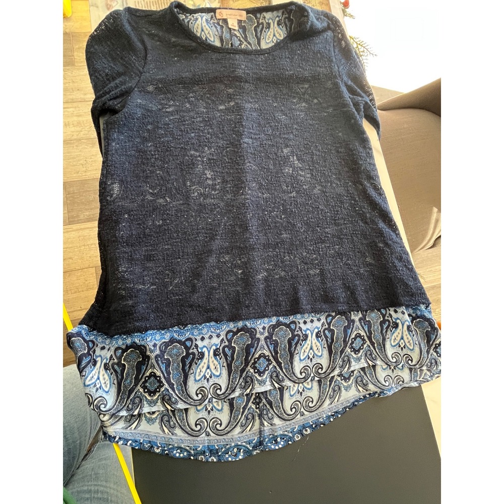 DS established 1982‎ Womens Blue Paisley Print Tunic Top Size S